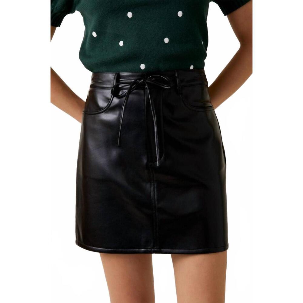NEW SUNDAY EDITION faux leather mini skirt in black
